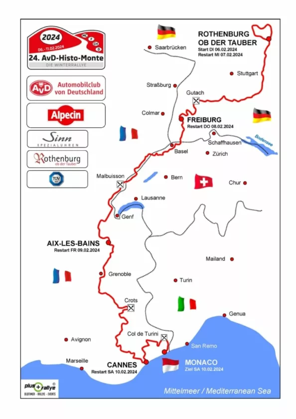 24. AvD-Histo-Monte 2024 2 AvD-Histo-Monte 2024 Streckenverlauf Route